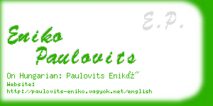 eniko paulovits business card